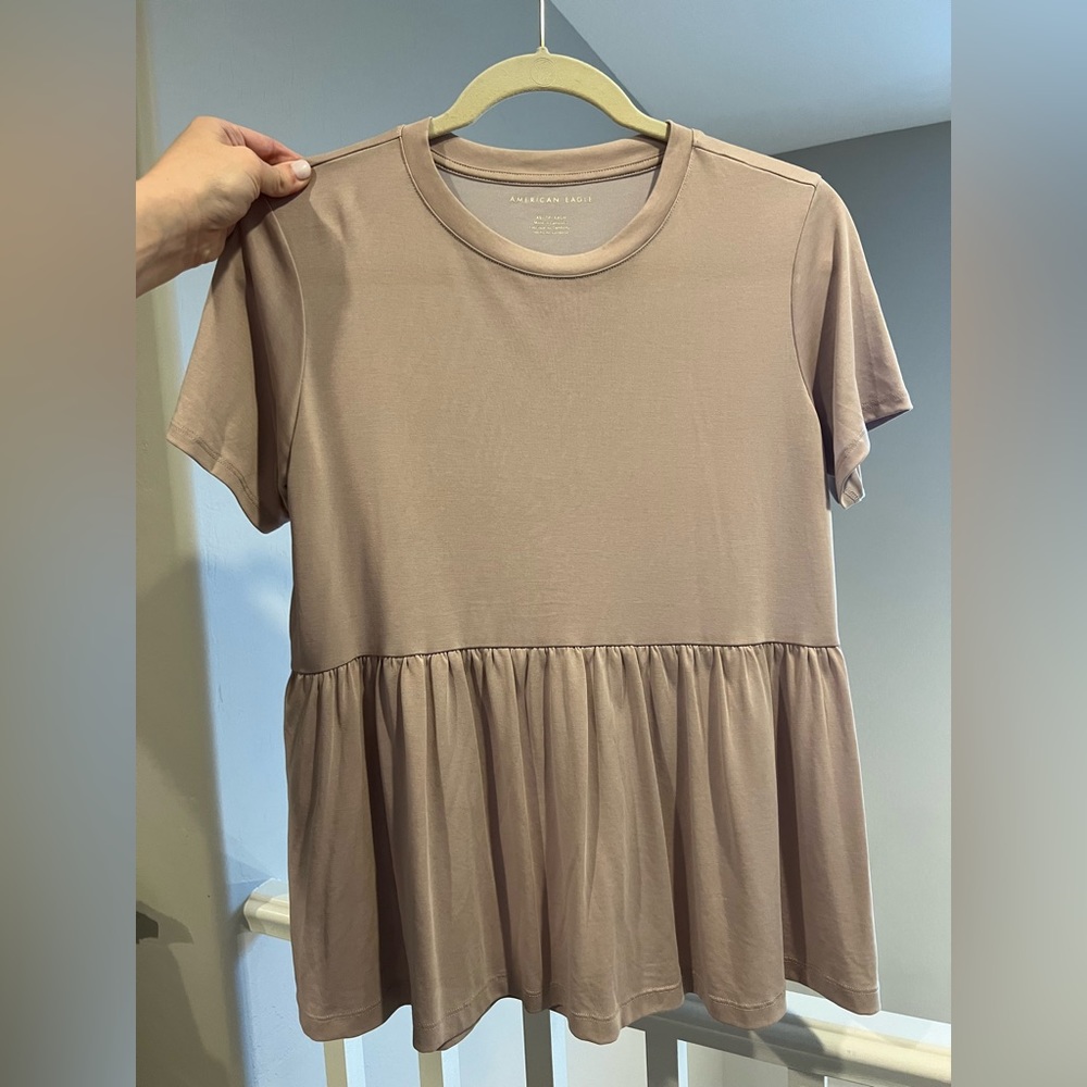 American Eagle Babydoll Tee XS Pale Blush Like New